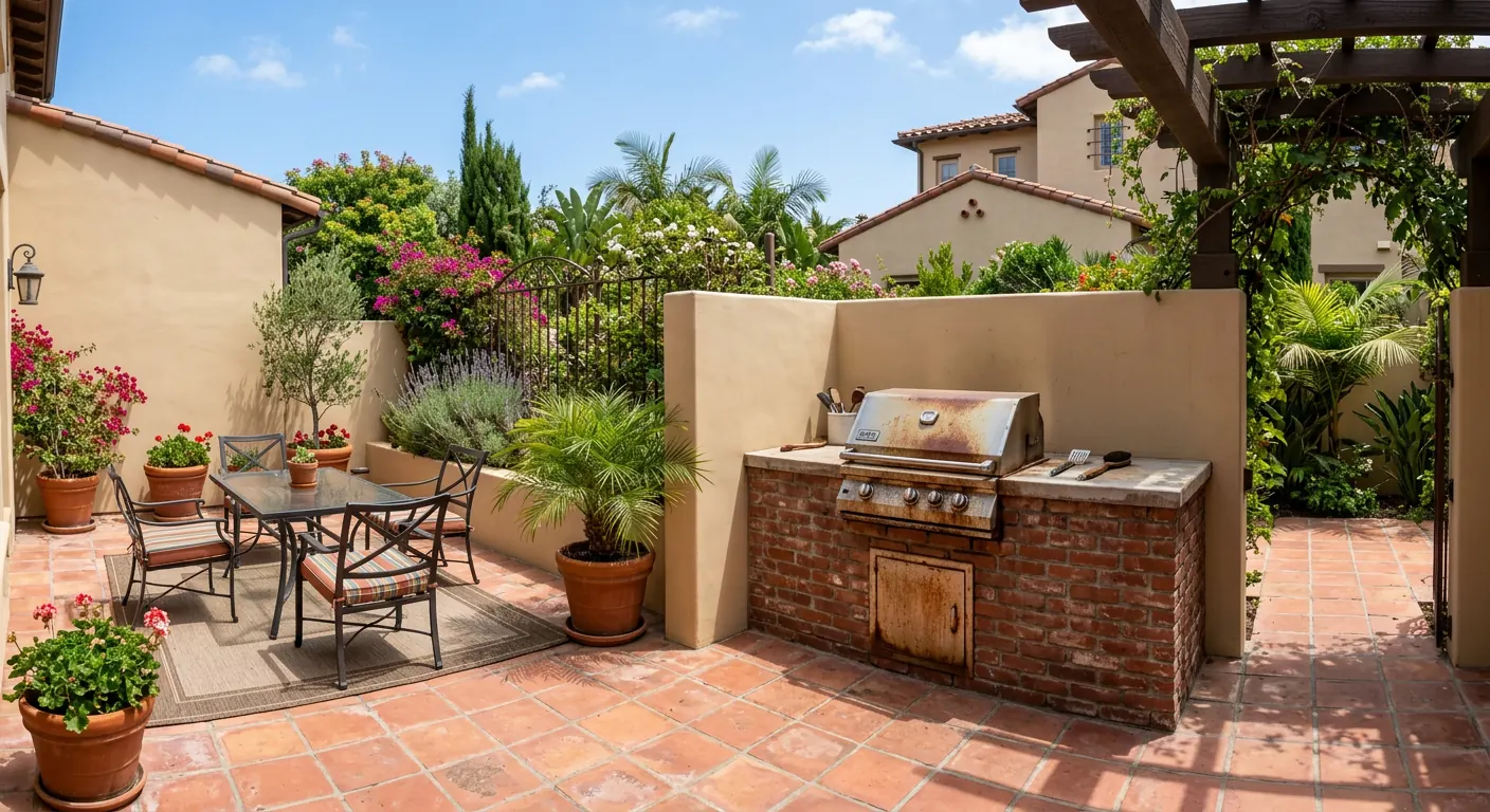 The Heights · Outdoor Kitchen & BBQ — before